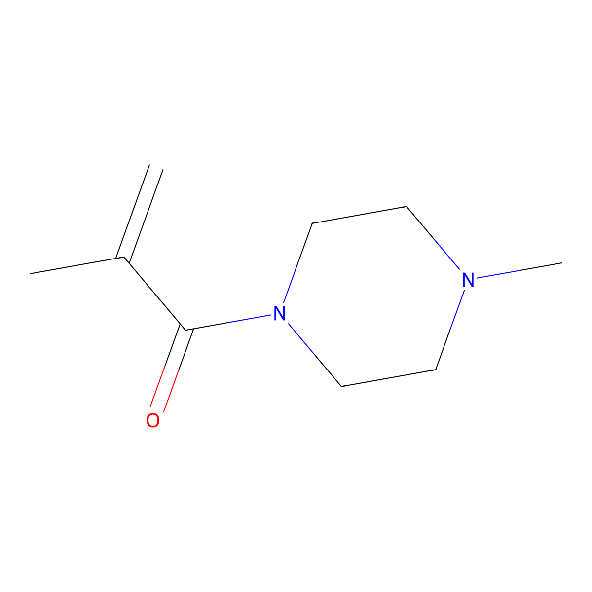 N-Methylpiperazine methacrylamide molecular structure, CAS 65720-58-3