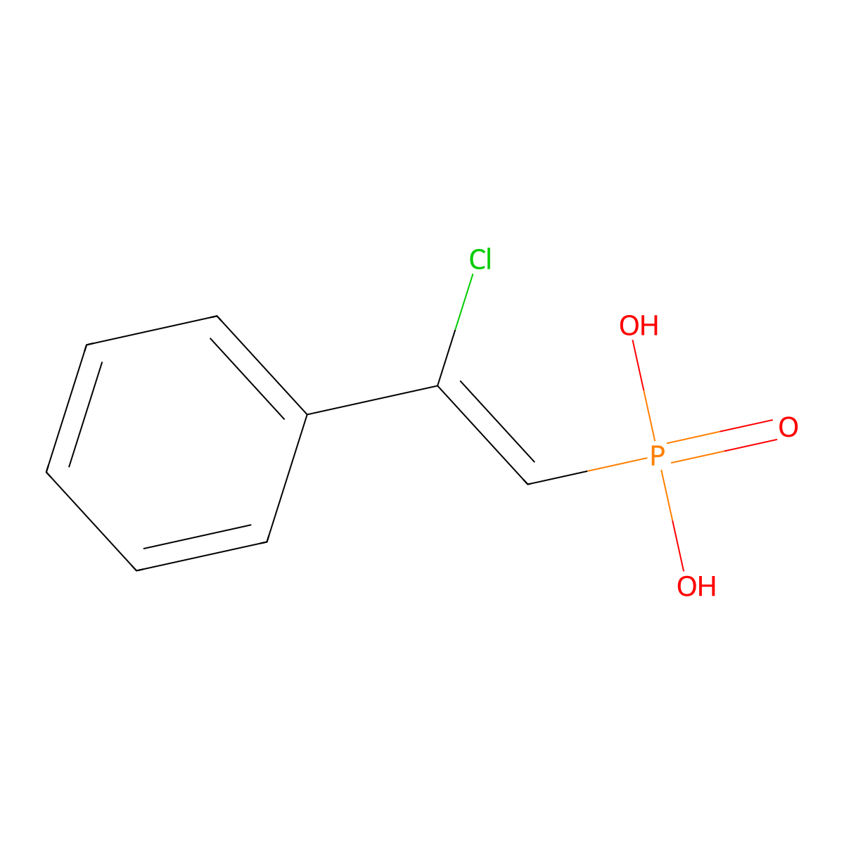 Phosphonic acid, (2-chloro-2-phenylethenyl)- molecular structure, CAS 65725-00-0