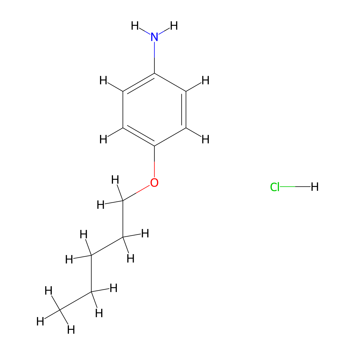 4-(Pentyloxy)aniline hydrochloride molecular structure, CAS 657254-70-1