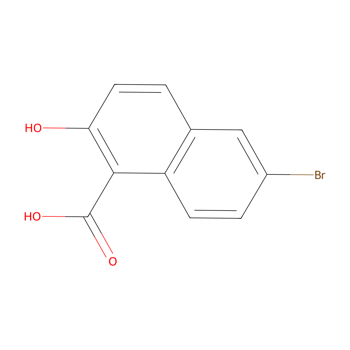 6-Bromo-2-hydroxynaphthalene-1-carboxylic acid molecular structure, CAS 65726-23-0