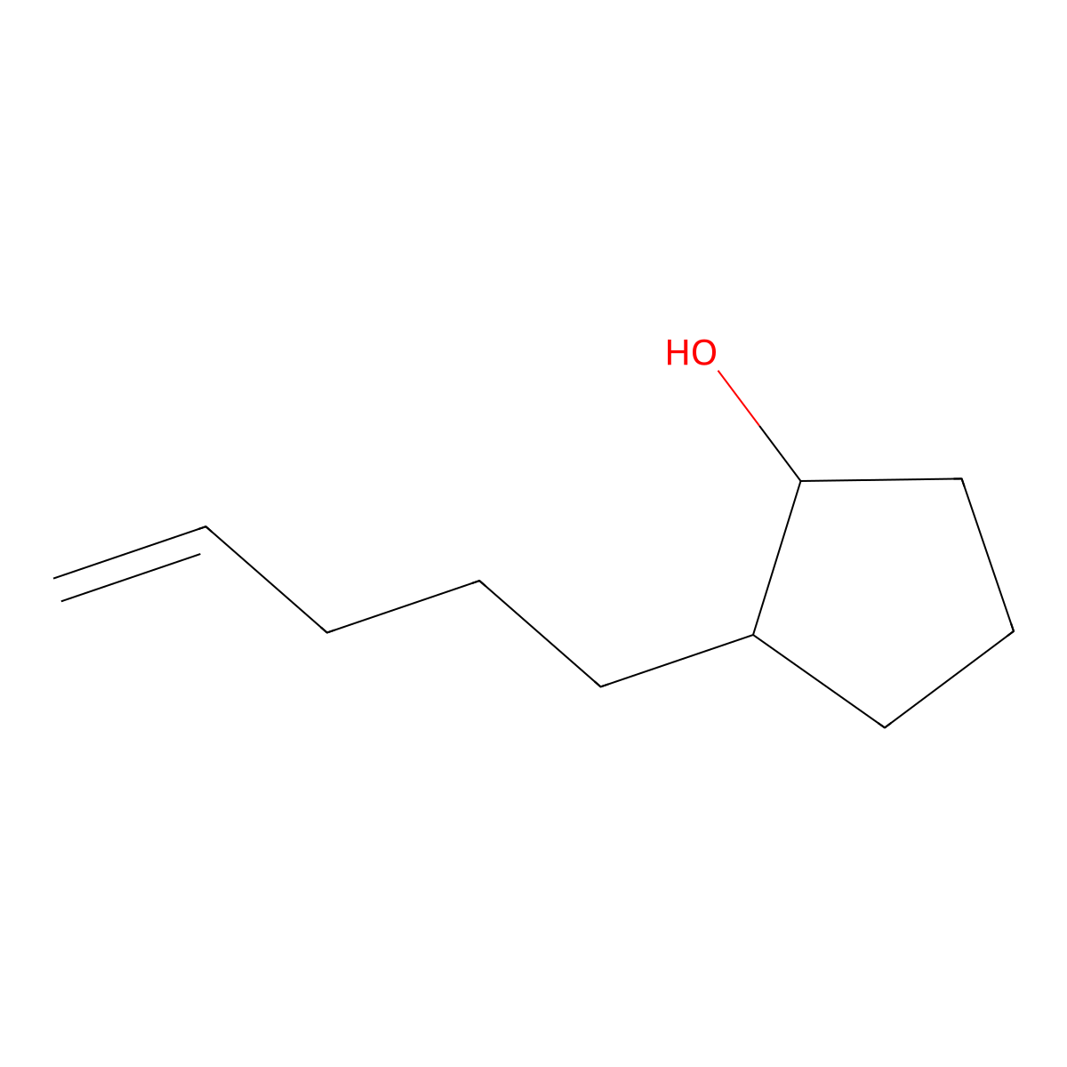 2-(Pent-4-EN-1-YL)cyclopentan-1-OL molecular structure, CAS 65727-67-5