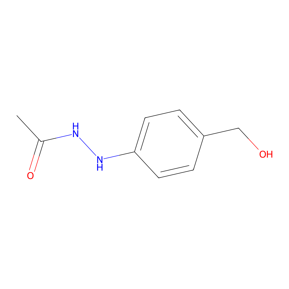 N'-acetyl-N'-(4-hydroxymethyl)phenylhydrazine molecular structure, CAS 65734-38-5