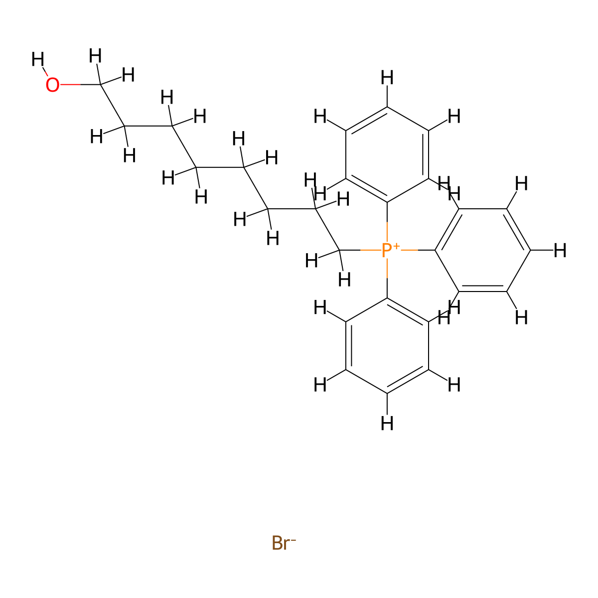Phosphonium, (8-hydroxyoctyl)triphenyl-, bromide molecular structure, CAS 65734-62-5