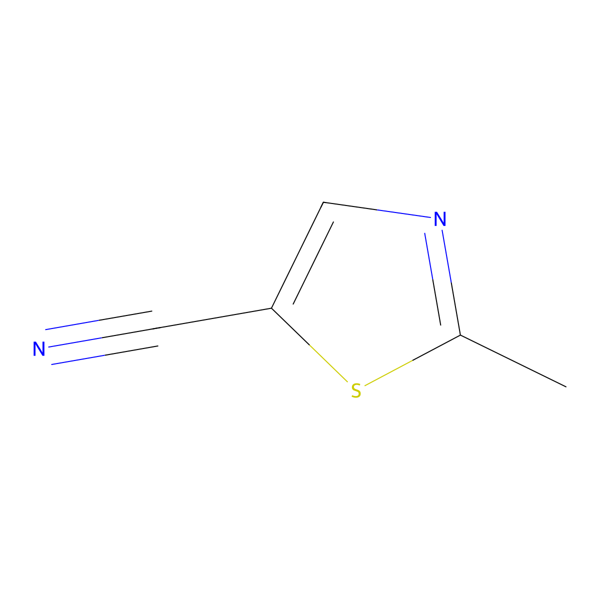 2-Methylthiazole-5-carbonitrile molecular structure, CAS 65735-10-6