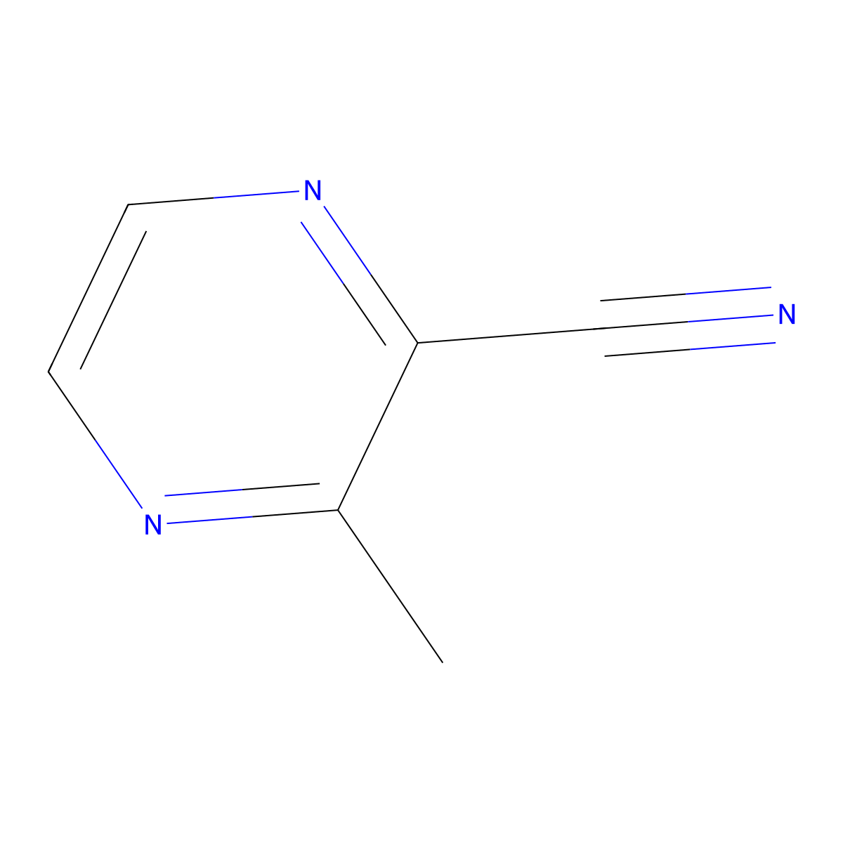 3-Methylpyrazine-2-carbonitrile molecular structure, CAS 65735-15-1
