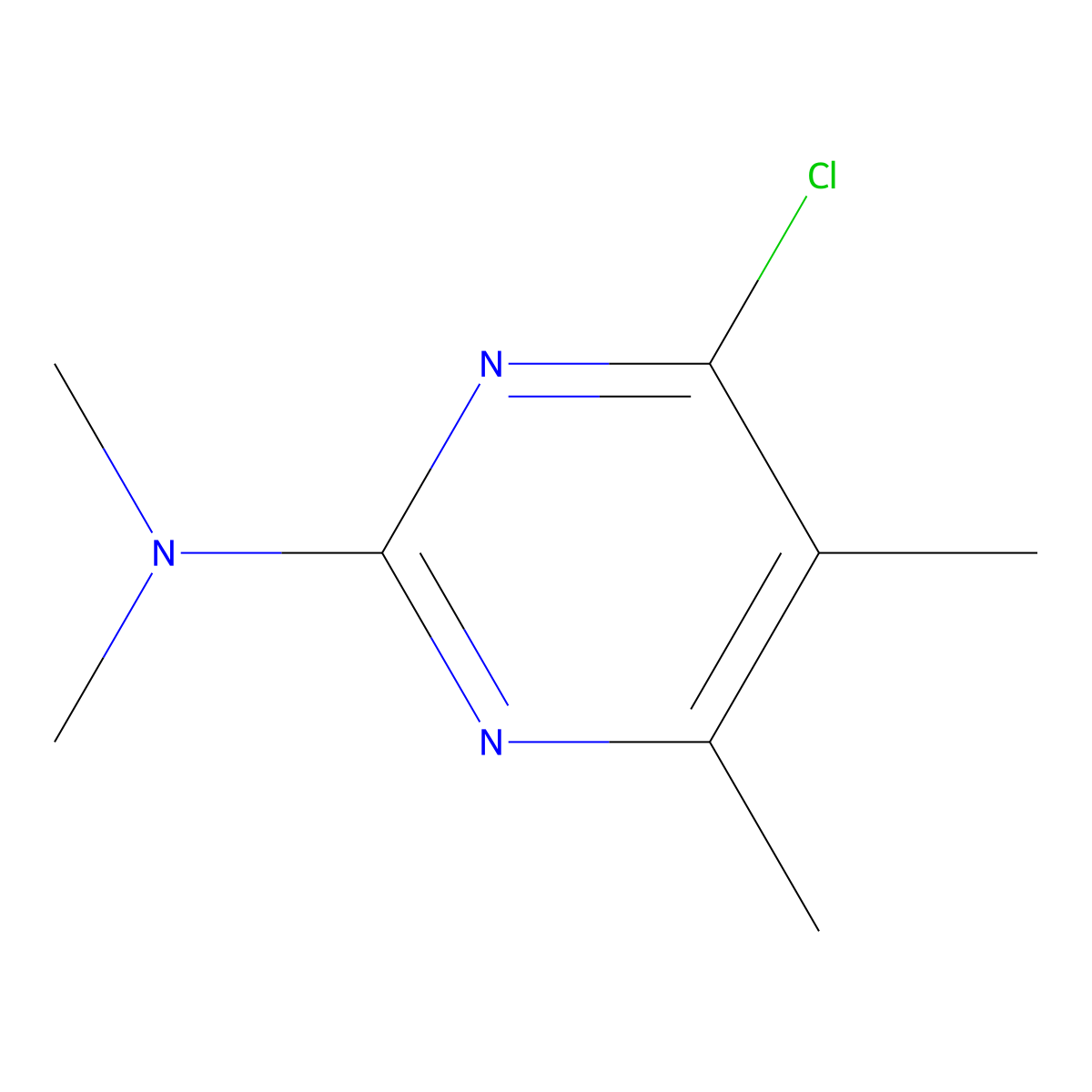 4-Chloro-N,N,5,6-tetramethylpyrimidin-2-amine molecular structure, CAS 65735-58-2
