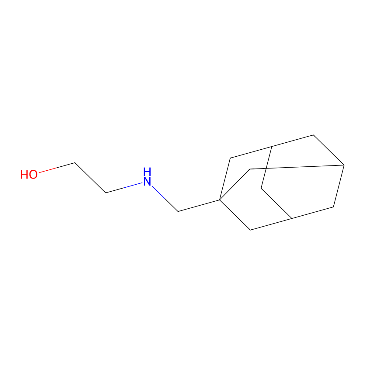 2-[(Adamantan-1-ylmethyl)-amino]-ethanol molecular structure, CAS 65738-69-4