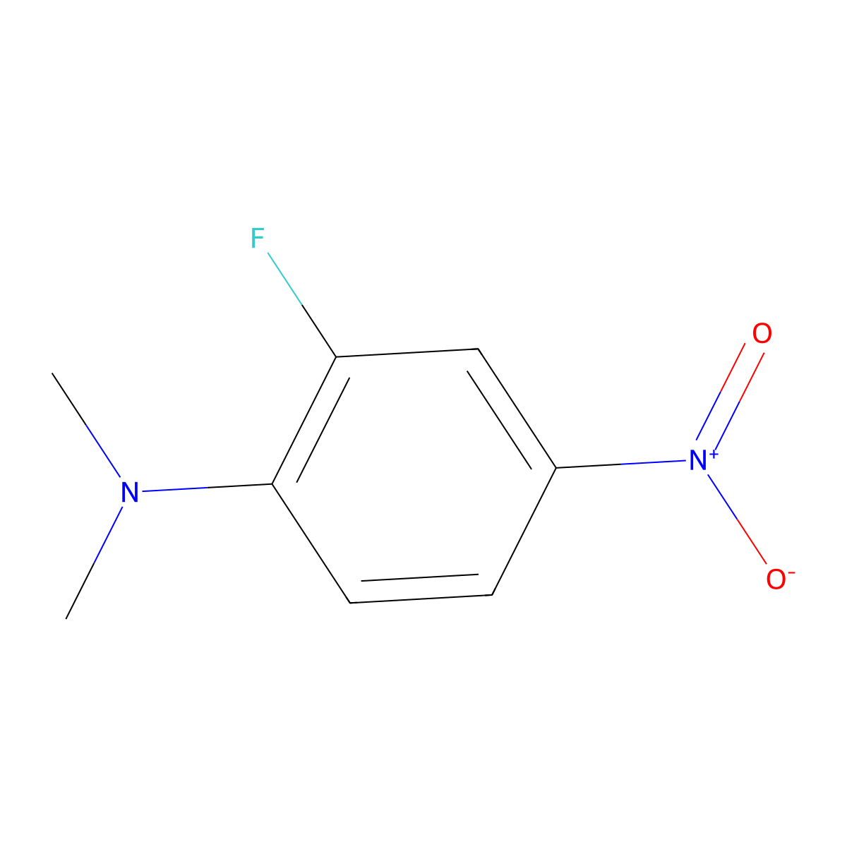 2-Fluoro-N,N-dimethyl-4-nitroaniline molecular structure, CAS 65739-04-0