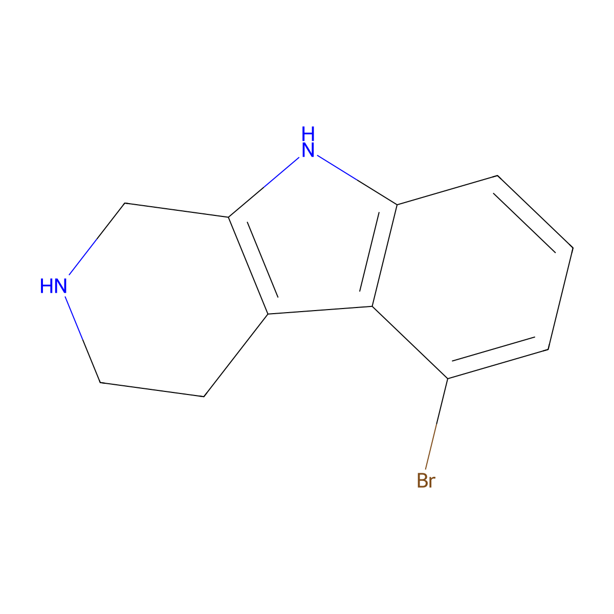 5-bromo-2,3,4,9-tetrahydro-1H-pyrido[3,4-b]indole molecular structure, CAS 657393-52-7
