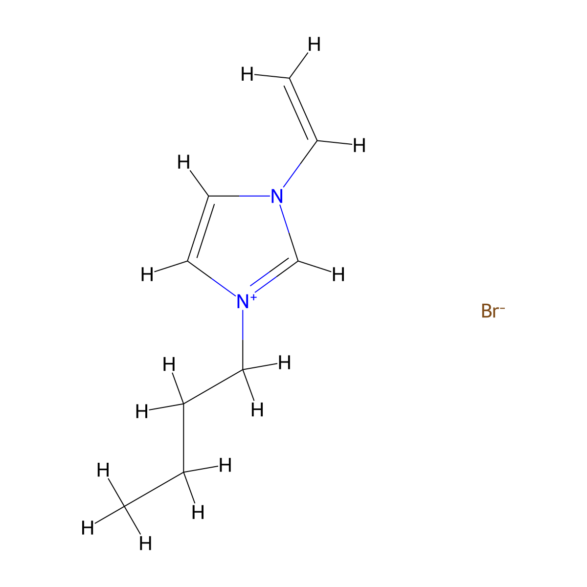 1-Butyl-3-vinyl-1H-imidazol-3-ium Bromide molecular structure, CAS 657394-65-5