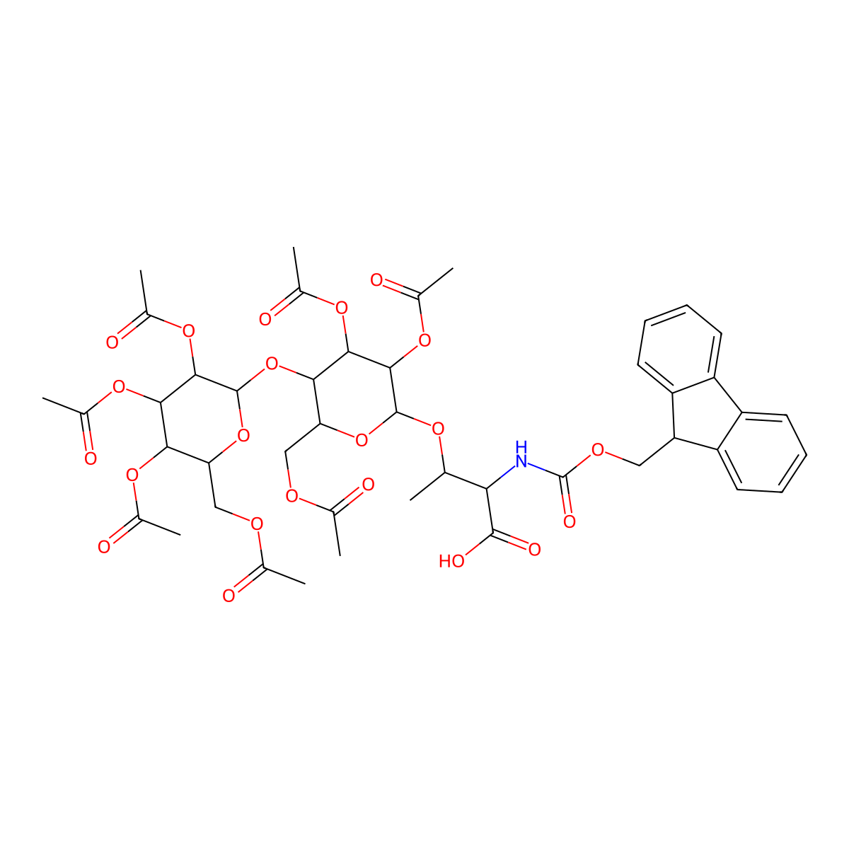 Fmoc-Thr(beta-D-Lac(Ac)7)-OH molecular structure, CAS 657395-98-7