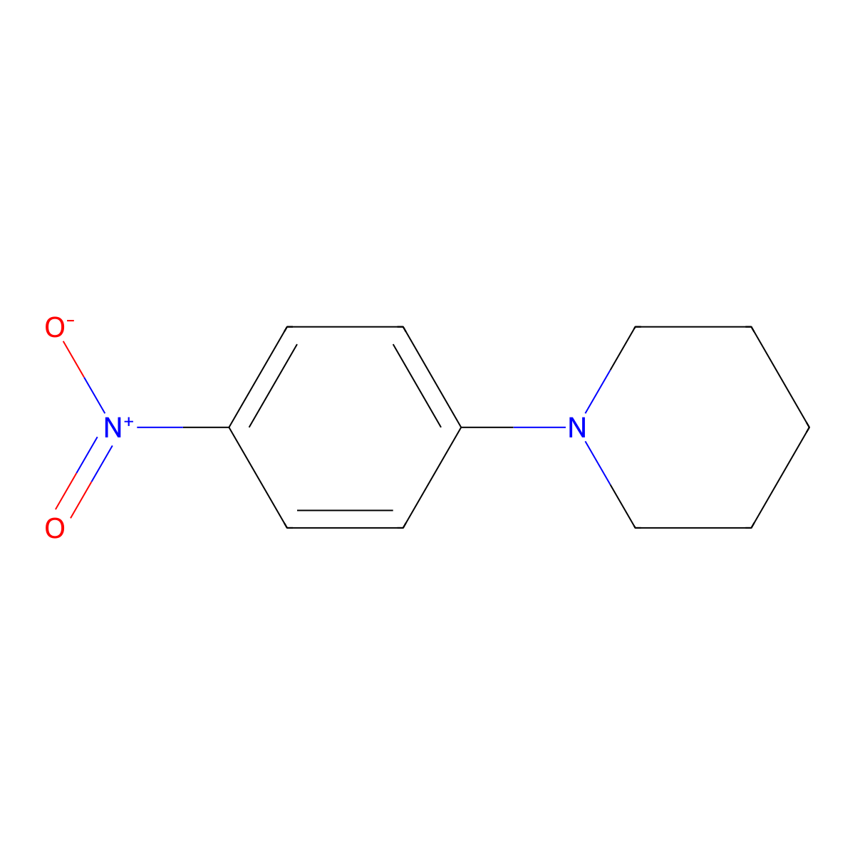 Piperidine, 1-(4-nitrophenyl)- molecular structure, CAS 6574-15-8