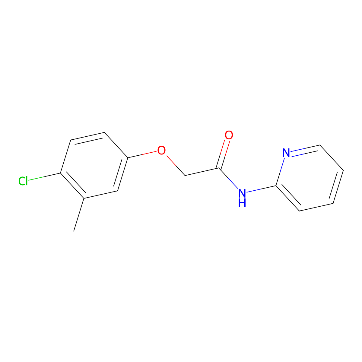 2-(4-chloro-3-methylphenoxy)-N-pyridin-2-ylacetamide molecular structure, CAS 6574-86-3