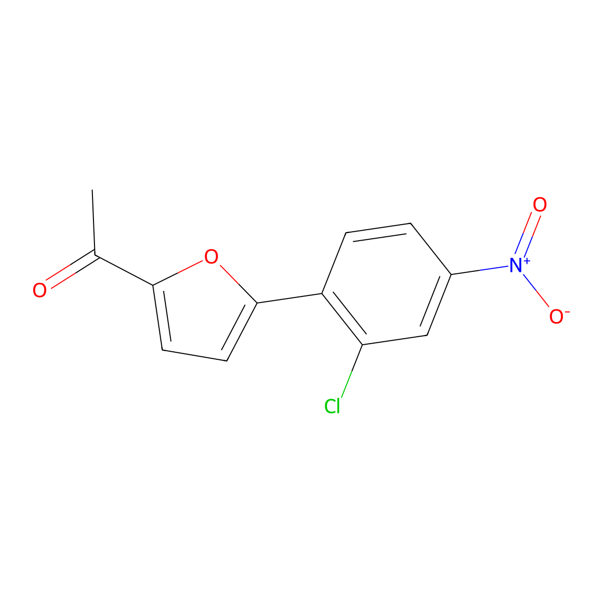 1-(5-(2-Chloro-4-nitrophenyl)furan-2-yl)ethanone molecular structure, CAS 657405-45-3