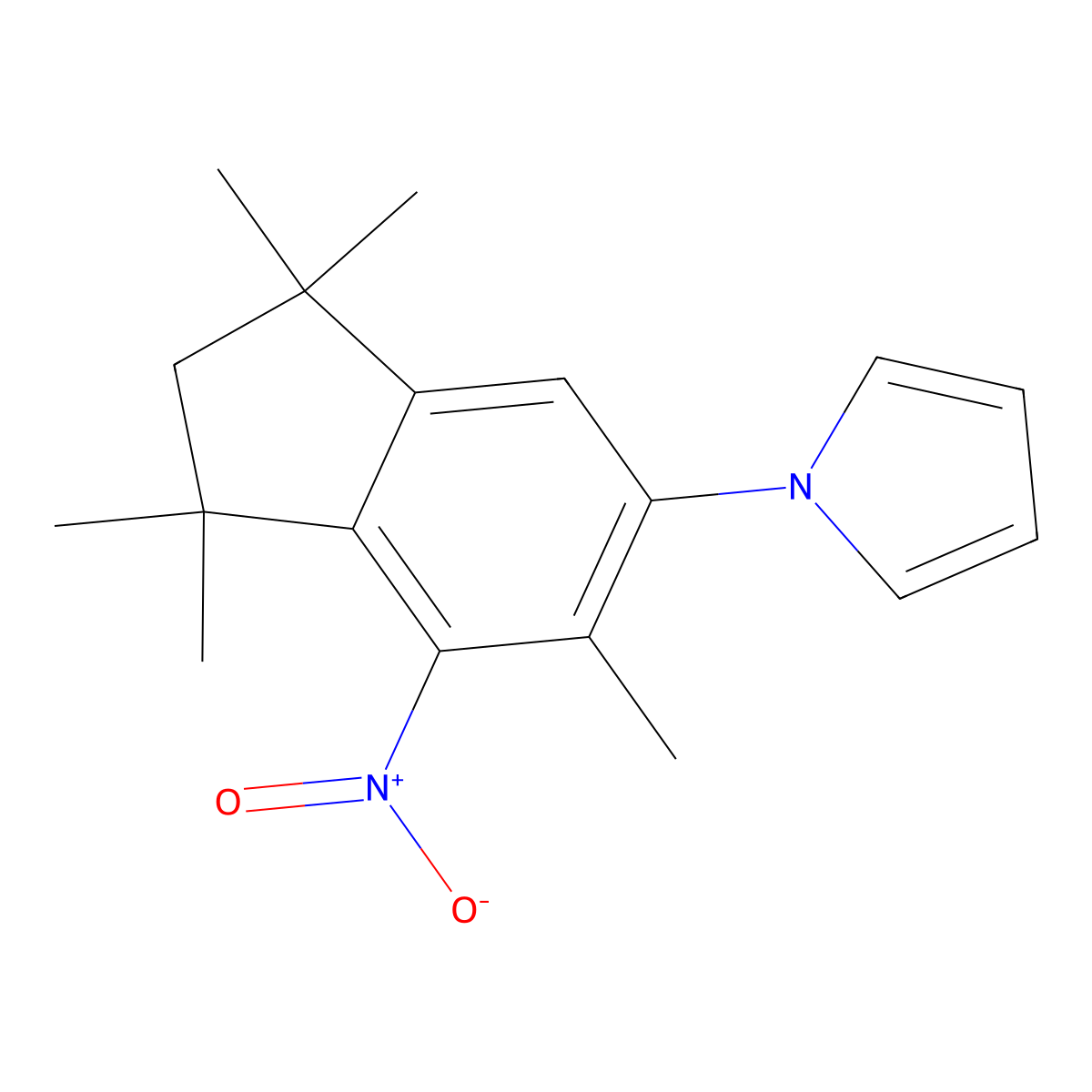 1-(1,1,3,3,6-pentamethyl-7-nitro-2,3-dihydro-1H-inden-5-yl)-1H-pyrrole molecular structure, CAS 657405-94-2
