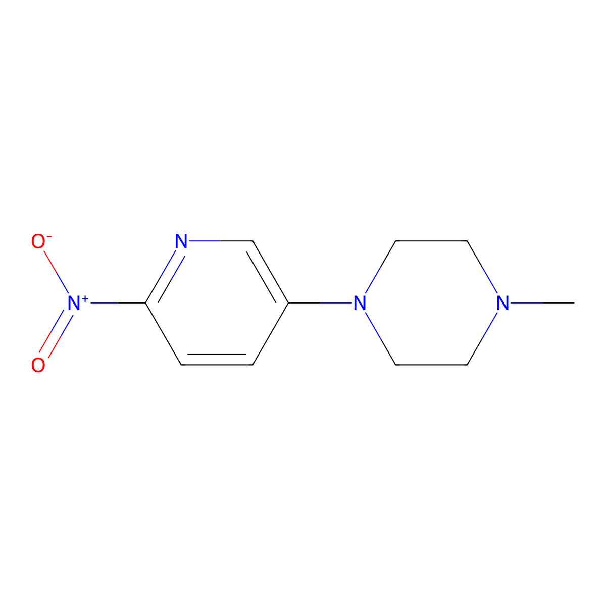 1-Methyl-4-(6-nitropyridin-3-yl)piperazine molecular structure, CAS 657410-79-2