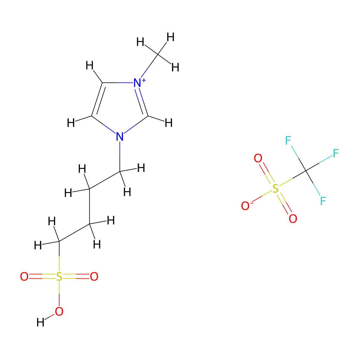 1-Sulfobutyl-3-methylimidazolium trifluoromethansulfonate molecular structure, CAS 657414-80-7