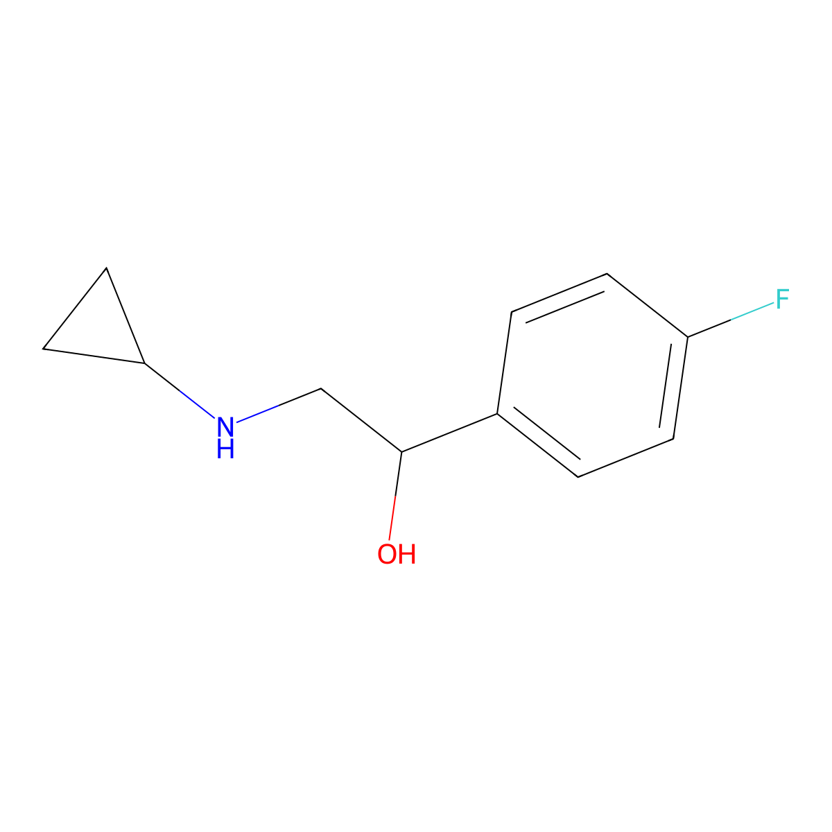 2-(Cyclopropylamino)-1-(4-fluorophenyl)ethan-1-ol molecular structure, CAS 657419-26-6