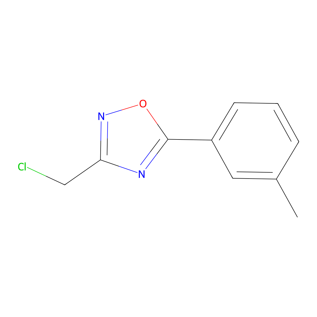 3-(Chloromethyl)-5-(3-methylphenyl)-1,2,4-oxadiazole molecular structure, CAS 657423-51-3