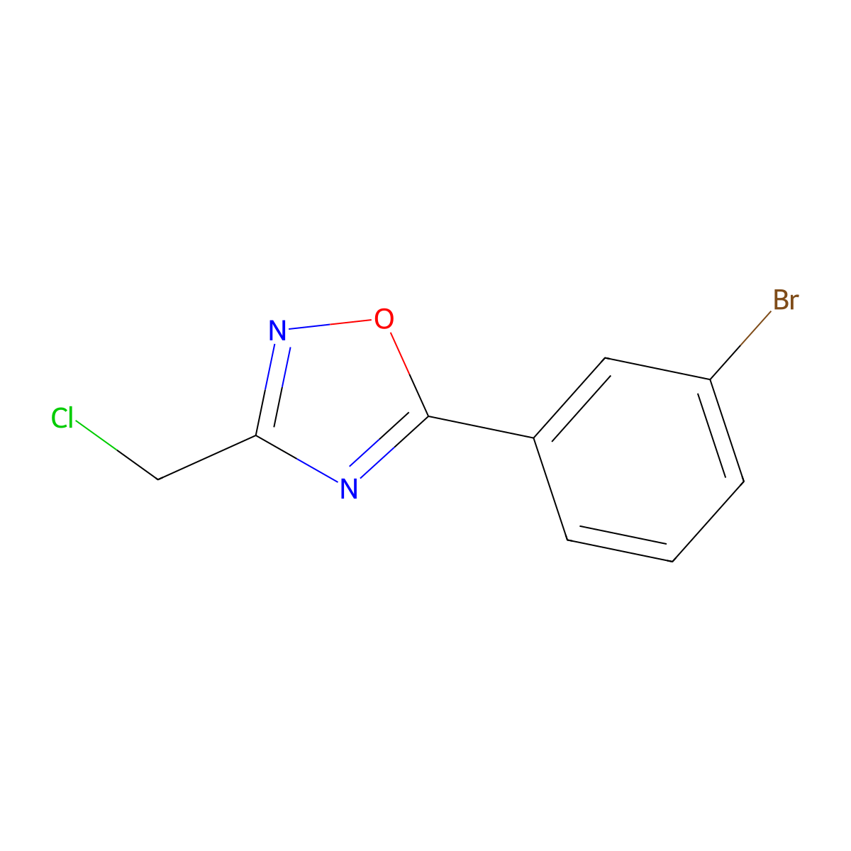 5-(3-Bromophenyl)-3-(chloromethyl)-1,2,4-oxadiazole molecular structure, CAS 657423-61-5