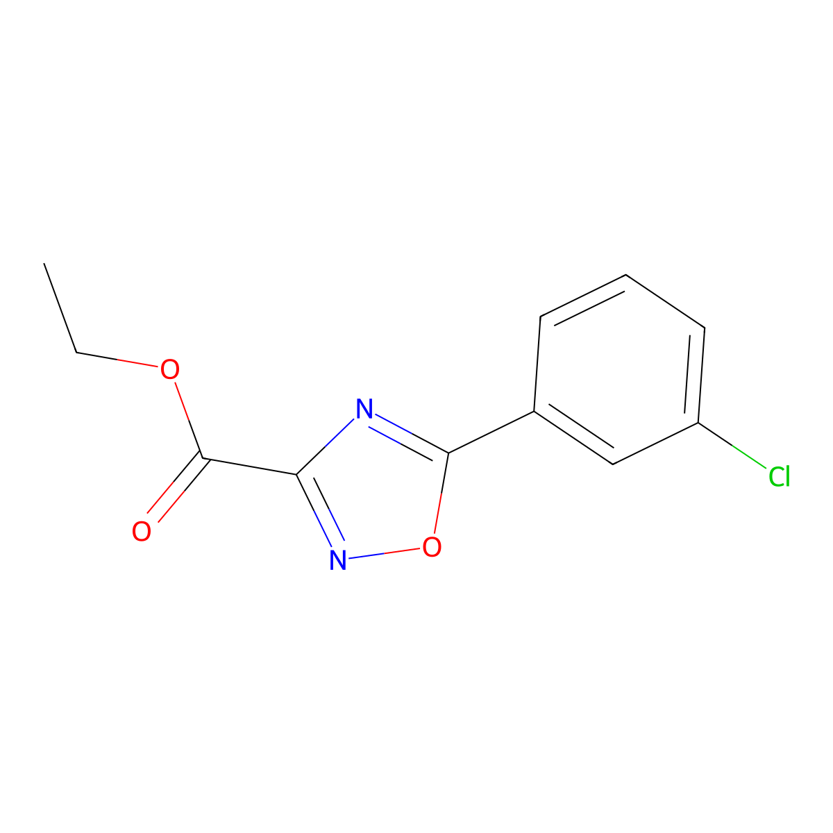 Ethyl 5-(3-chlorophenyl)-1,2,4-oxadiazole-3-carboxylate molecular structure, CAS 657424-68-5