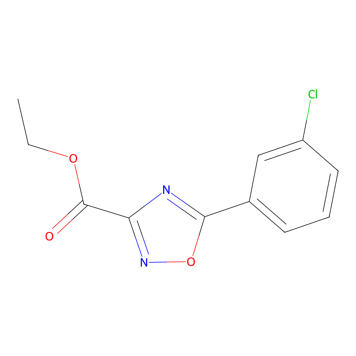 Ethyl 5-(3-chlorophenyl)-1,2,4-oxadiazole-3-carboxylate molecular structure, CAS 657424-68-5