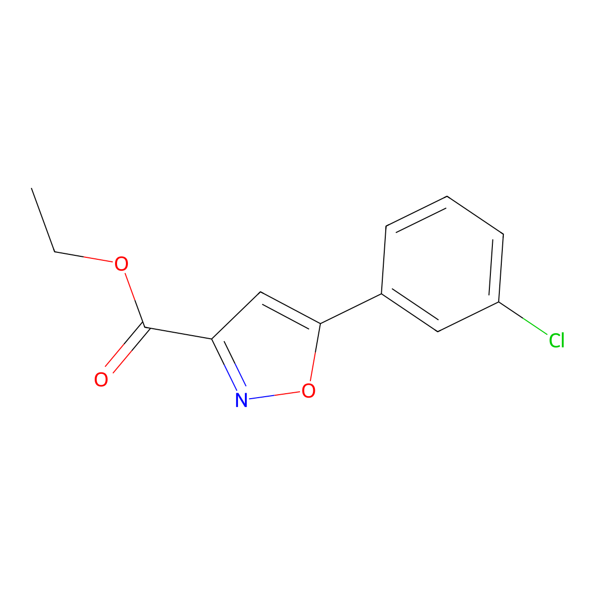 Ethyl 5-(3-chlorophenyl)isoxazole-3-carboxylate molecular structure, CAS 657424-77-6