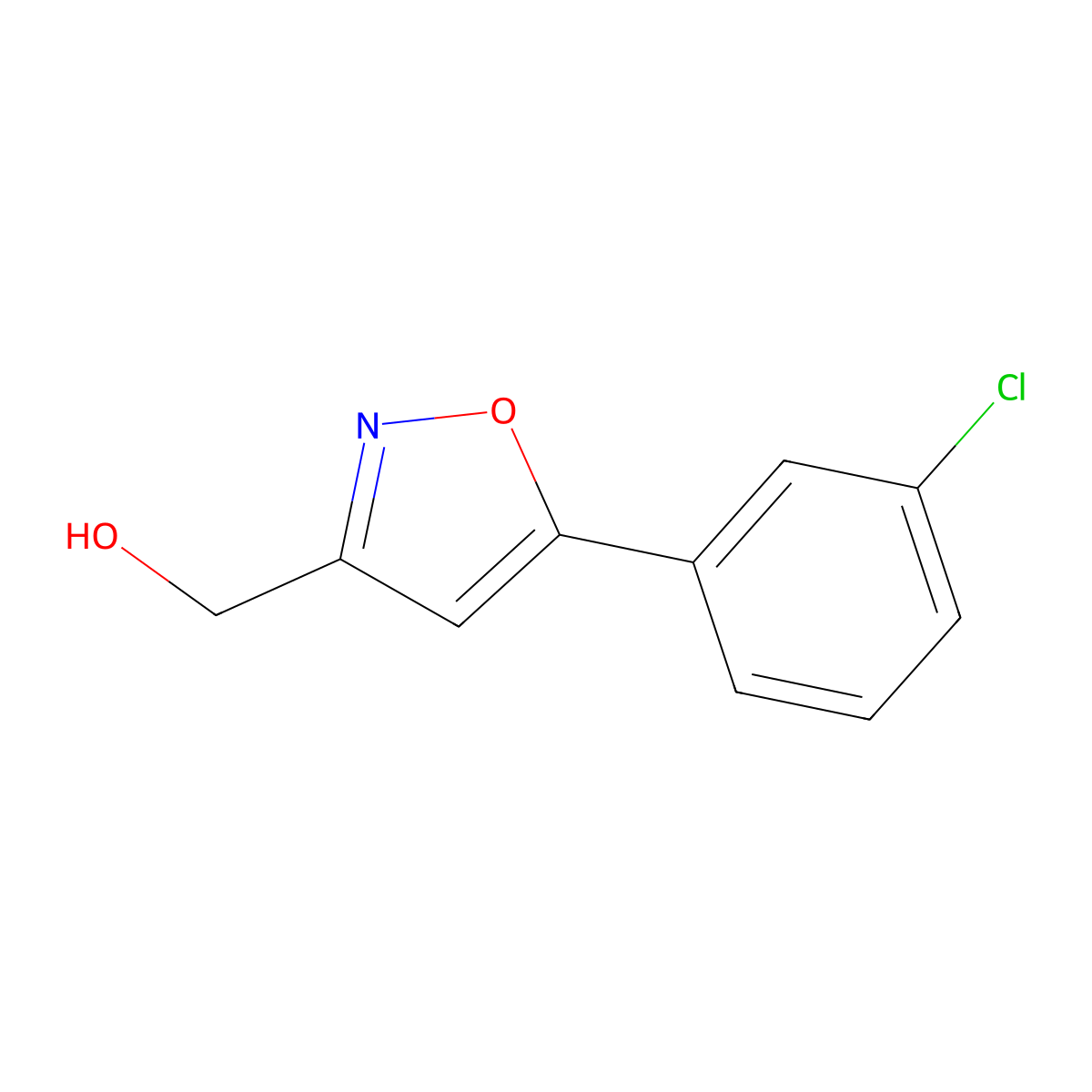 [5-(3-Chlorophenyl)isoxazol-3-yl]methanol molecular structure, CAS 657424-79-8