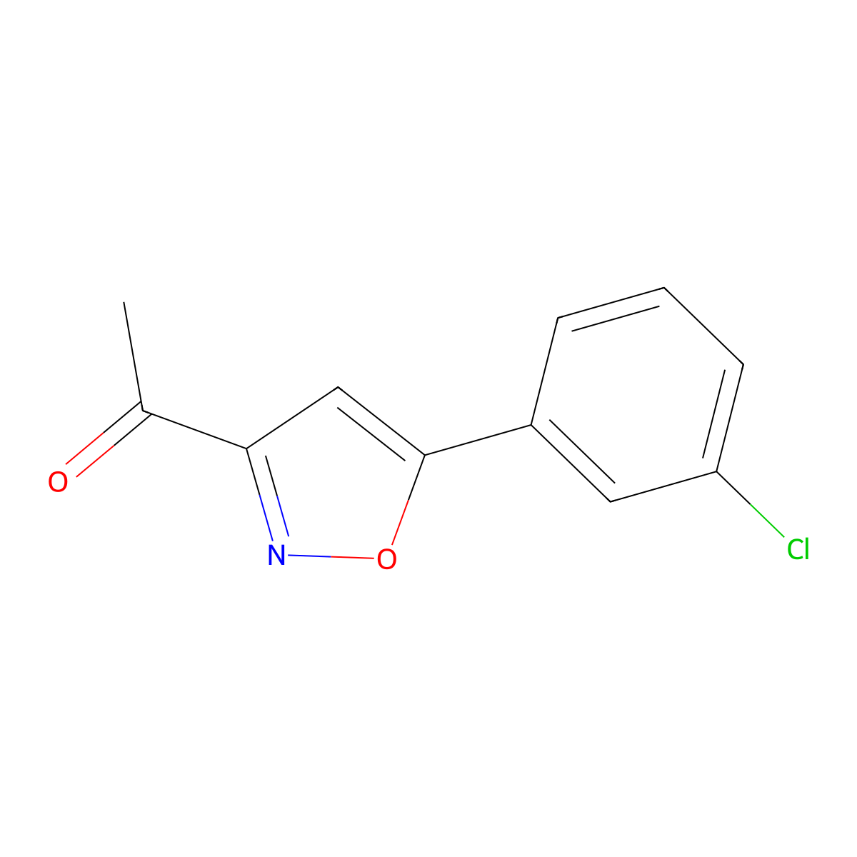 1-(5-(3-Chlorophenyl)isoxazol-3-YL)ethanone molecular structure, CAS 657424-83-4