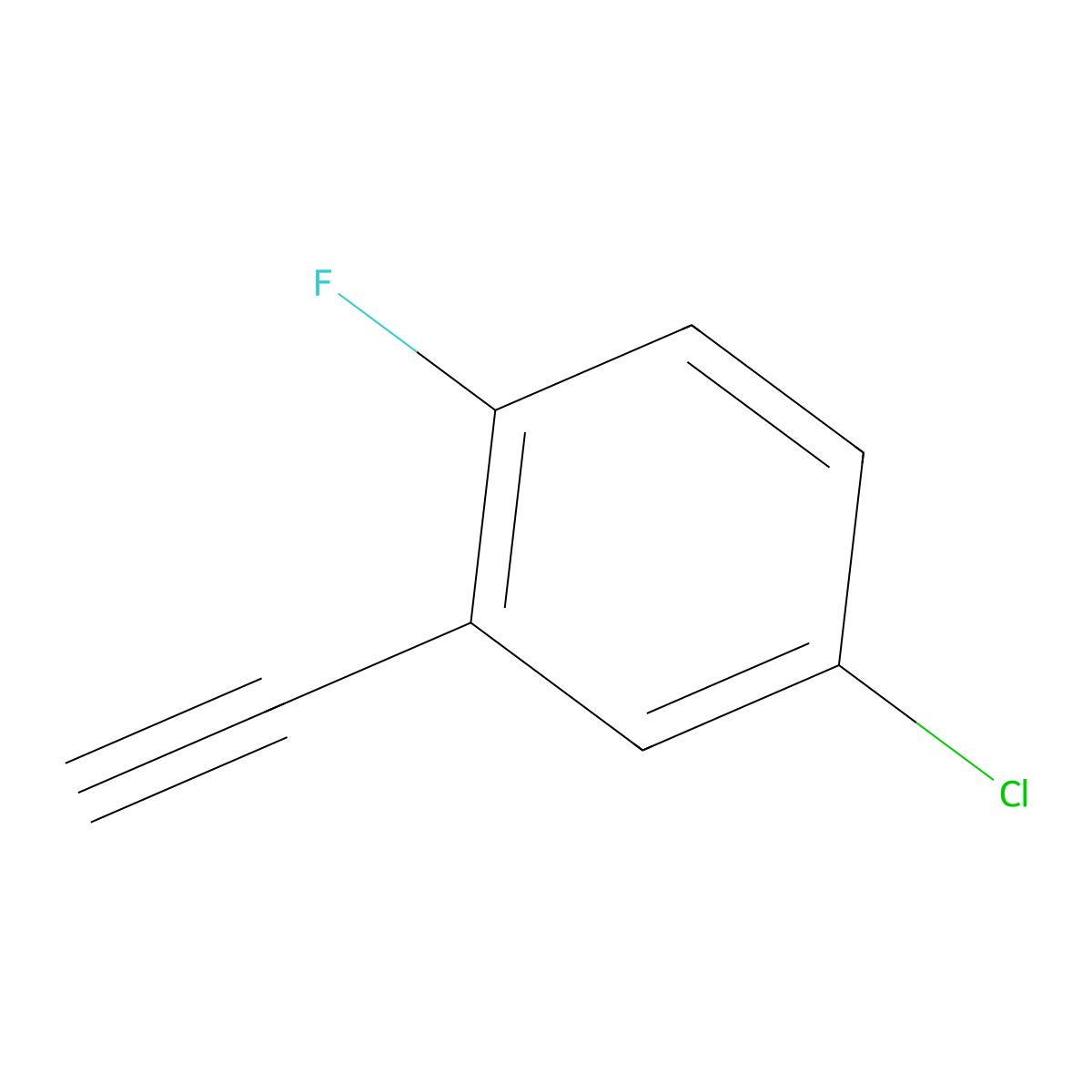 4-Chloro-2-ethynyl-1-fluorobenzene molecular structure, CAS 657425-07-5