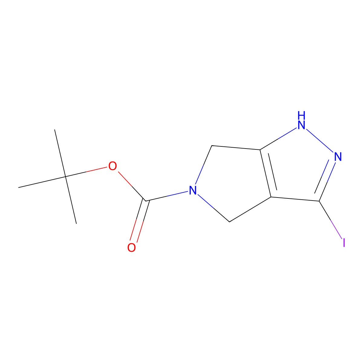 tert-Butyl 3-iodo-4,6-dihydropyrrolo[3,4-c]pyrazole-5(1H)-carboxylate molecular structure, CAS 657428-43-8