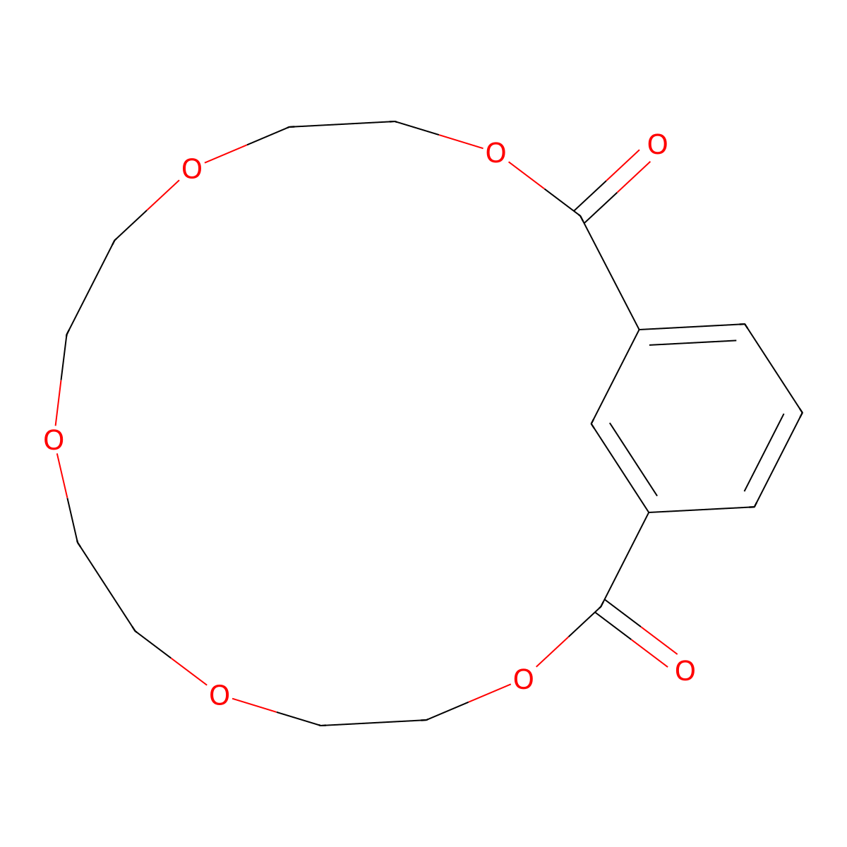 3,6,9,12,15-Pentaoxabicyclo(15.3.1)henicosa-1(21),17,19-triene-2,16-dione molecular structure, CAS 65745-83-7