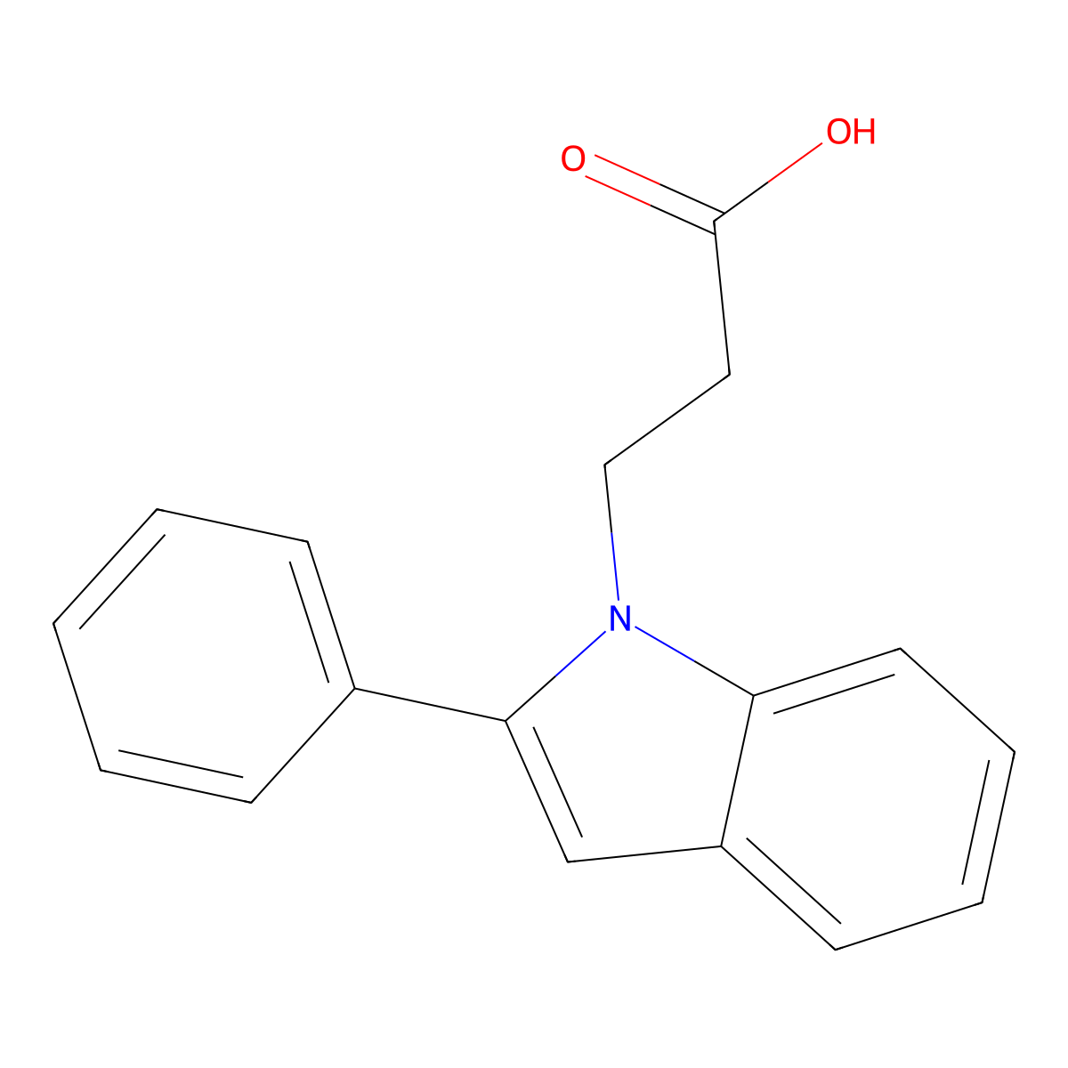 3-(2-Phenyl-1H-indol-1-yl)propanoic acid molecular structure, CAS 65746-55-6