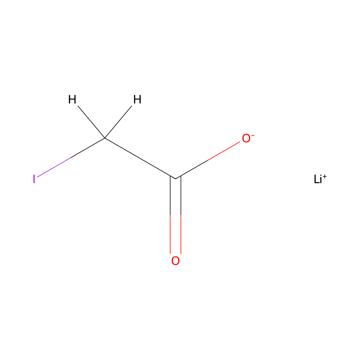 Acetic acid, 2-iodo-, lithium salt (1:1) molecular structure, CAS 65749-30-6