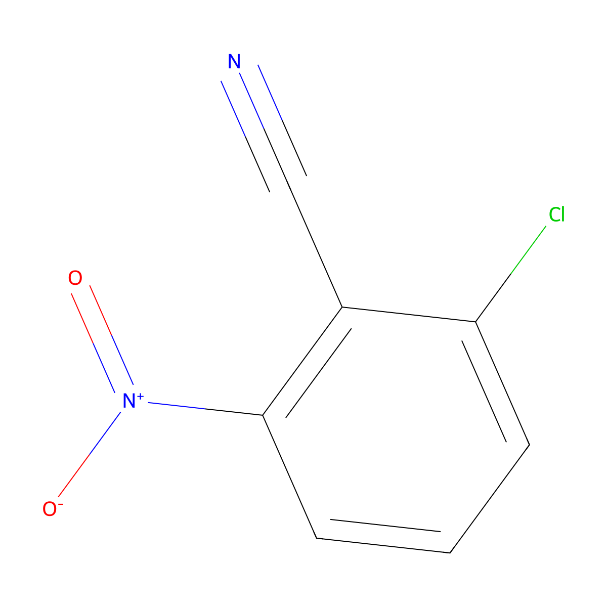 6-Chloro-2-nitrobenzonitrile molecular structure, CAS 6575-07-1