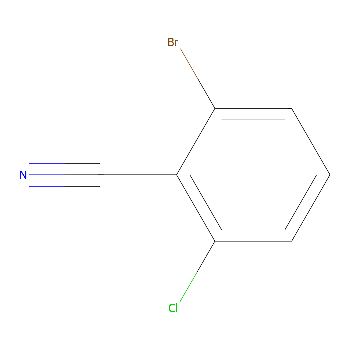 2-Bromo-6-chlorobenzonitrile molecular structure, CAS 6575-08-2