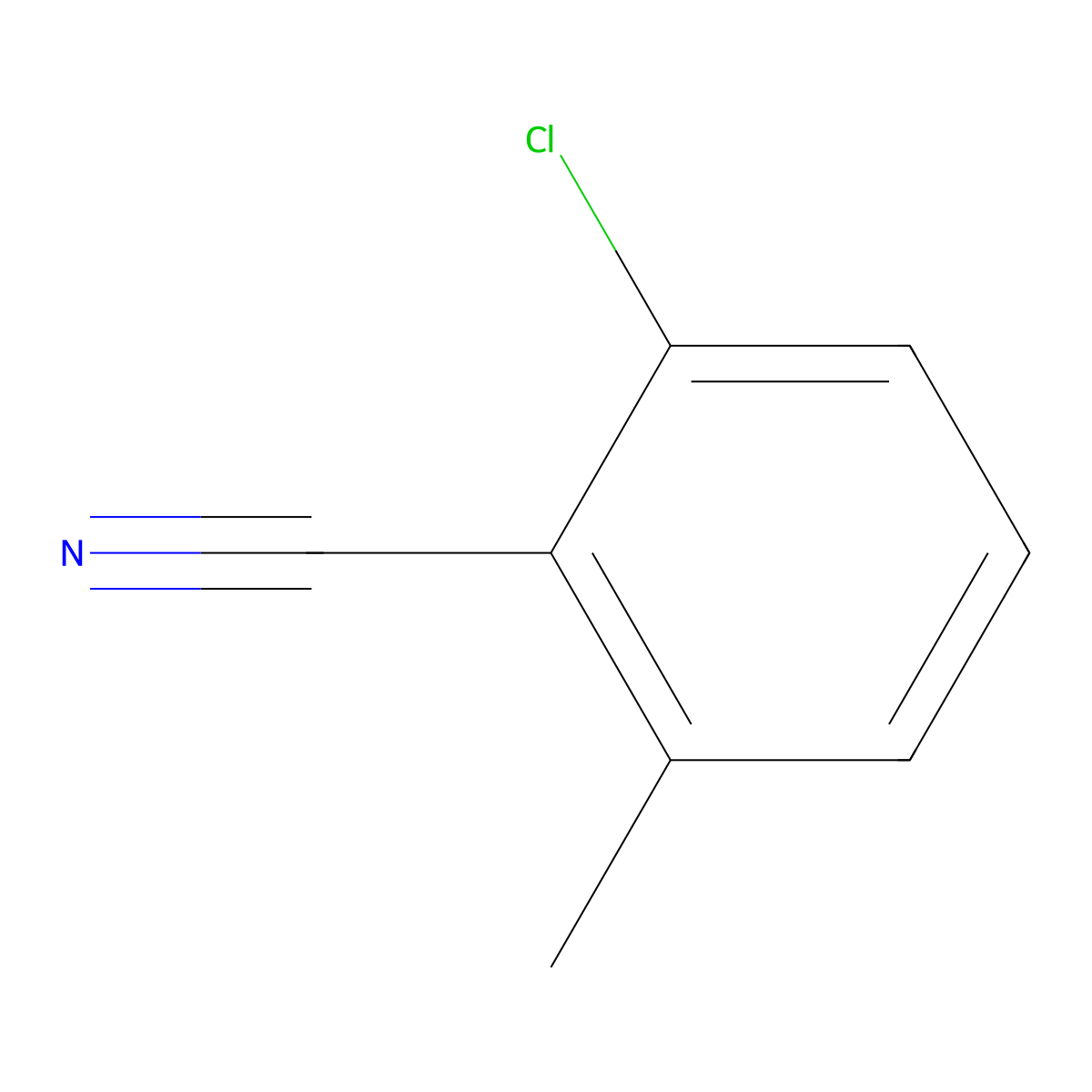 2-Chloro-6-methylbenzonitrile molecular structure, CAS 6575-09-3