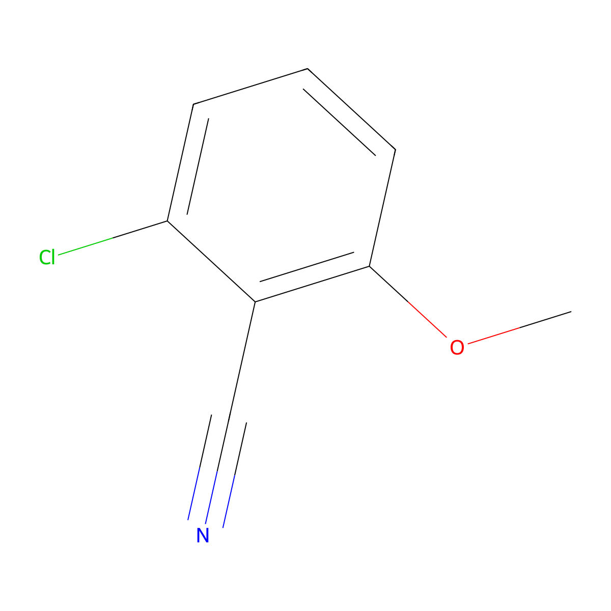 2-Chloro-6-methoxybenzonitrile molecular structure, CAS 6575-10-6