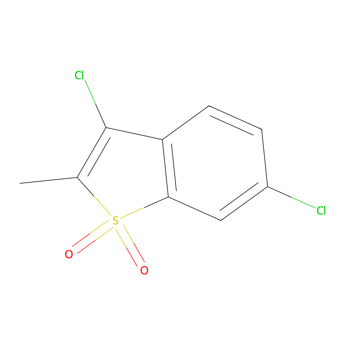 3,6-Dichloro-2-methyl-1-benzothiophene 1,1-dioxide molecular structure, CAS 6575-37-7