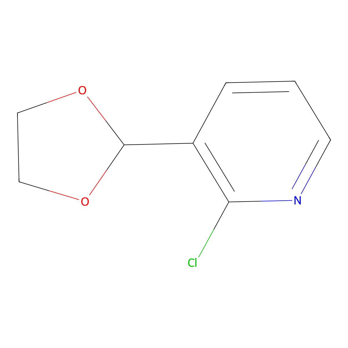 2-Chloro-3-(1,3-dioxolan-2-yl)pyridine molecular structure, CAS 65753-46-0