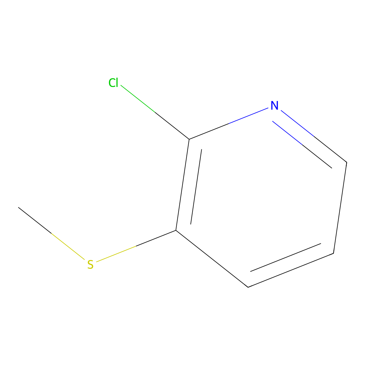 2-Chloro-3-(methylsulfanyl)pyridine molecular structure, CAS 65753-48-2