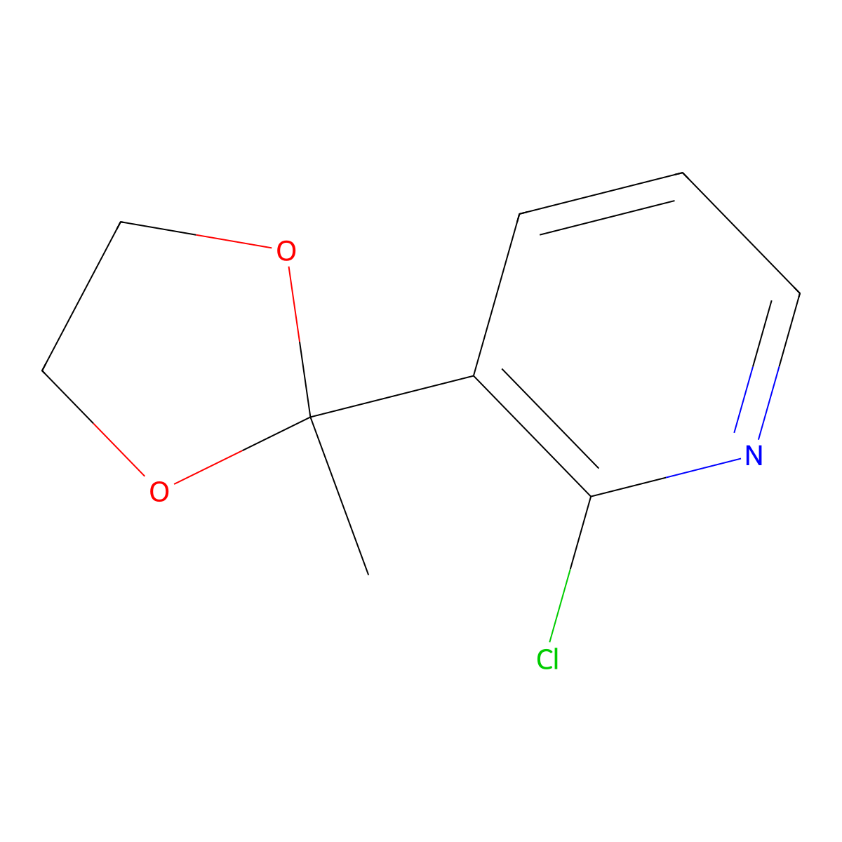 2-Chloro-3-(2-methyl-[1,3]dioxolan-2-yl)-pyridine molecular structure, CAS 65753-51-7