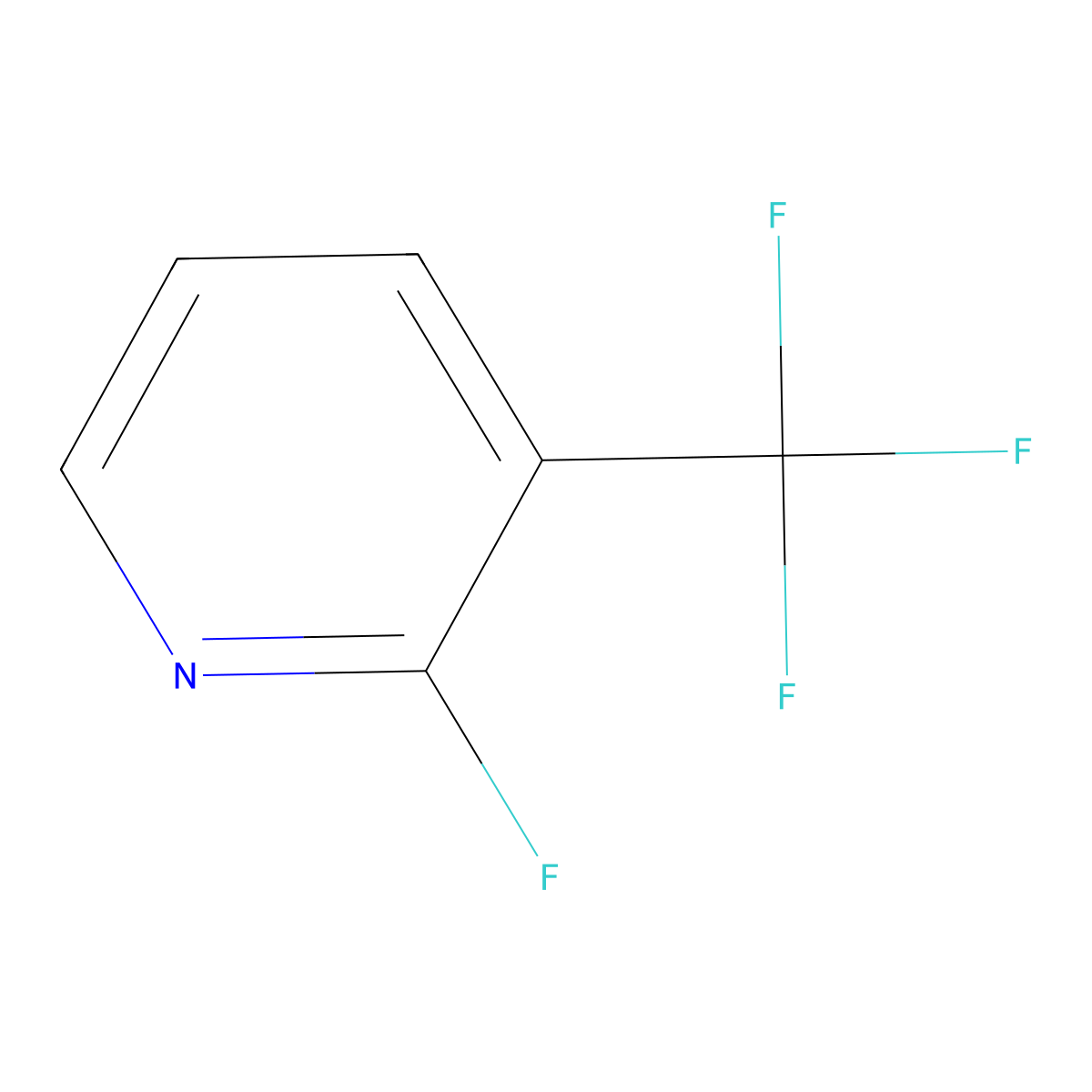 2-Fluoro-3-(trifluoromethyl)pyridine molecular structure, CAS 65753-52-8