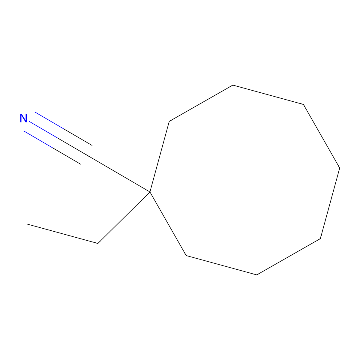 1-Ethylcyclooctane-1-carbonitrile molecular structure, CAS 65755-78-4