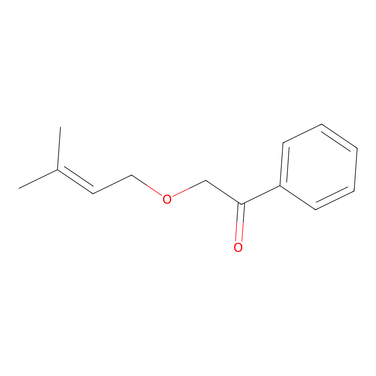 2-((3-Methylbut-2-en-1-yl)oxy)-1-phenylethan-1-one molecular structure, CAS 65755-82-0