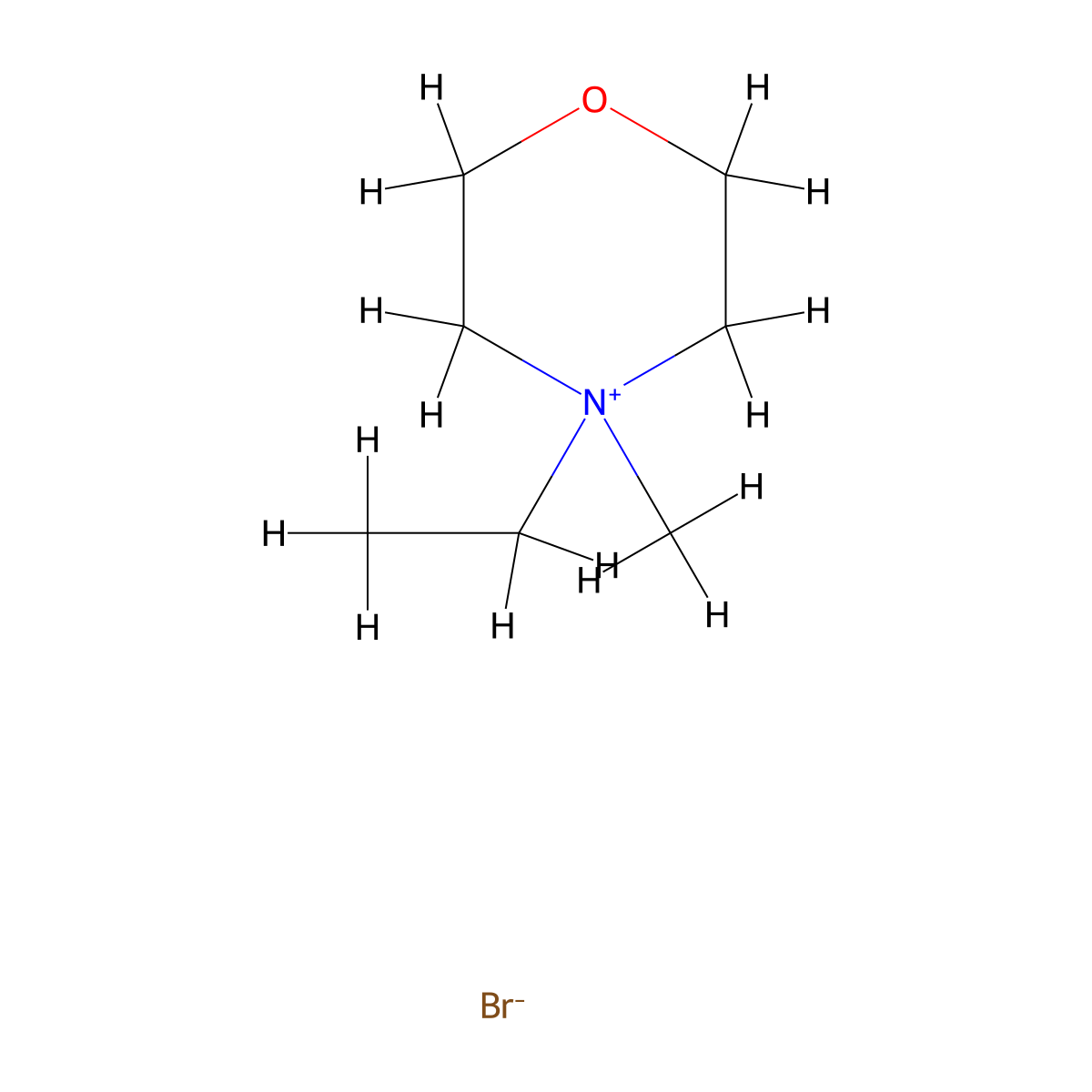 N-Ethyl-N-methylmorpholinium bromide molecular structure, CAS 65756-41-4