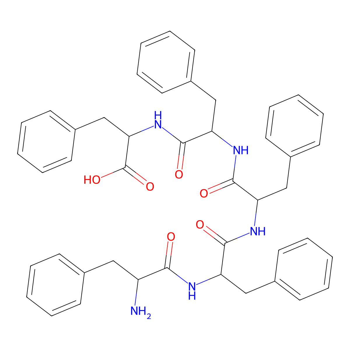 H-Phe-Phe-Phe-Phe-Phe-OH molecular structure, CAS 65757-10-0