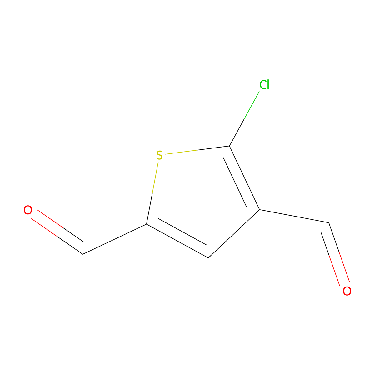 5-Chlorothiophene-2,4-dicarbaldehyde molecular structure, CAS 65762-93-8