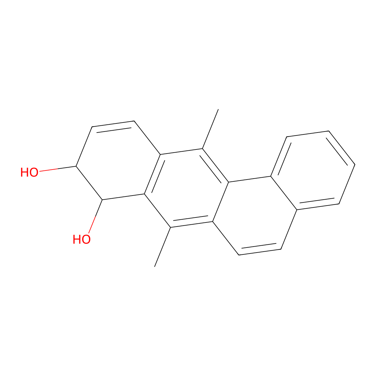 trans-8,9-Dihydro-8,9-dihydroxy-dmba molecular structure, CAS 65763-32-8
