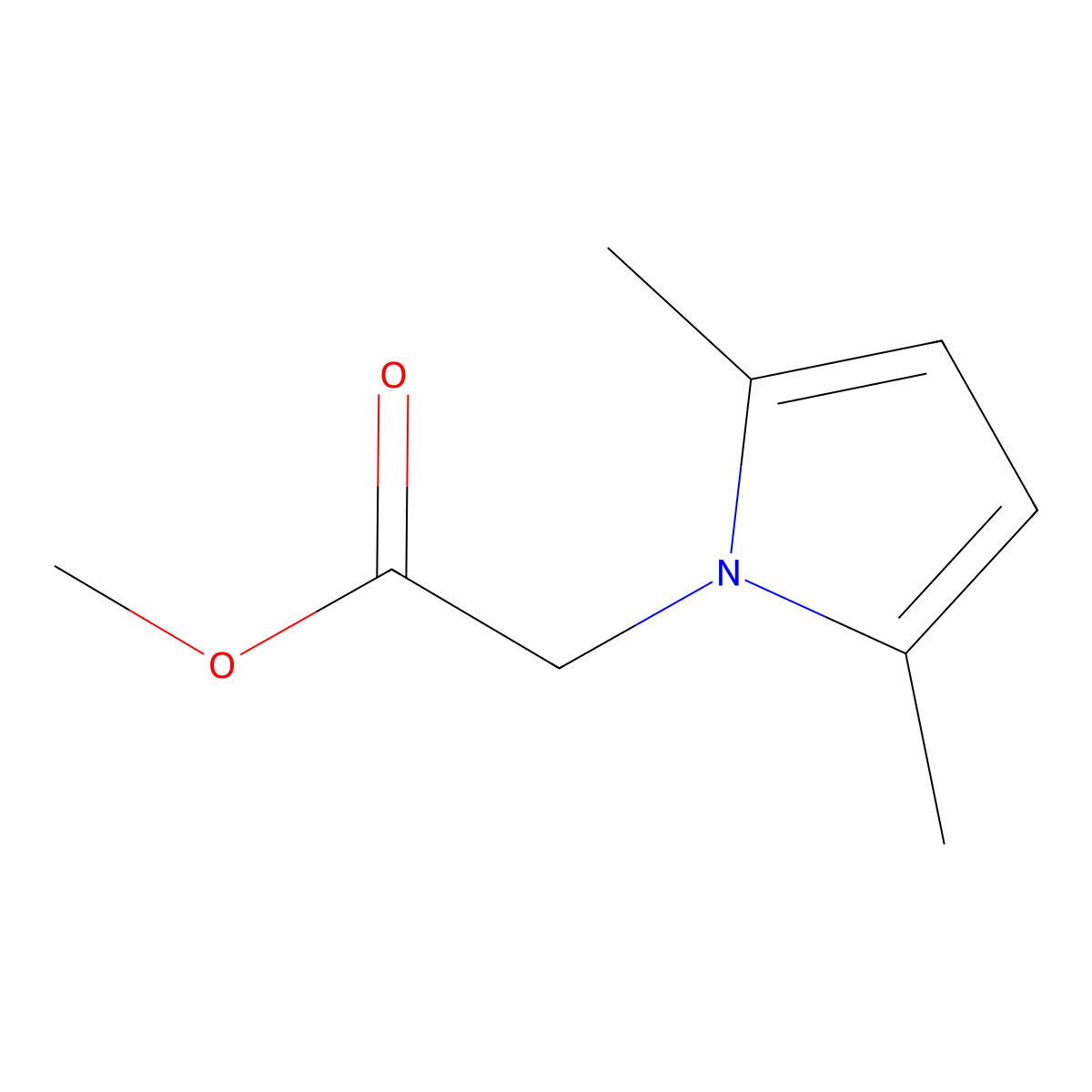 methyl 2-(2,5-dimethyl-1H-pyrrol-1-yl)acetate molecular structure, CAS 65766-97-4